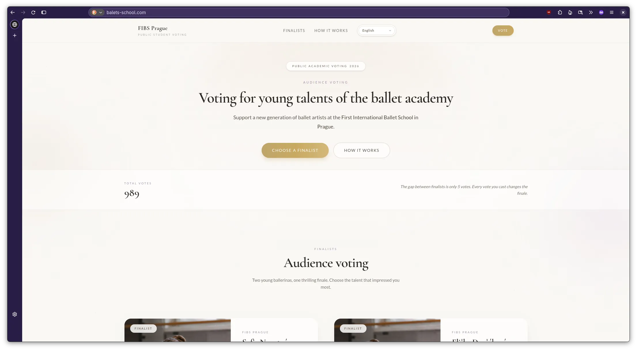 Screenshot of the webpage